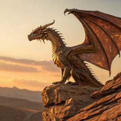 Brass Metallic Dragon